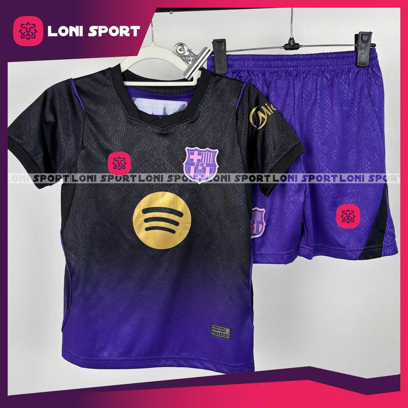 Bộ Kid Barca sân khách tím 26/27