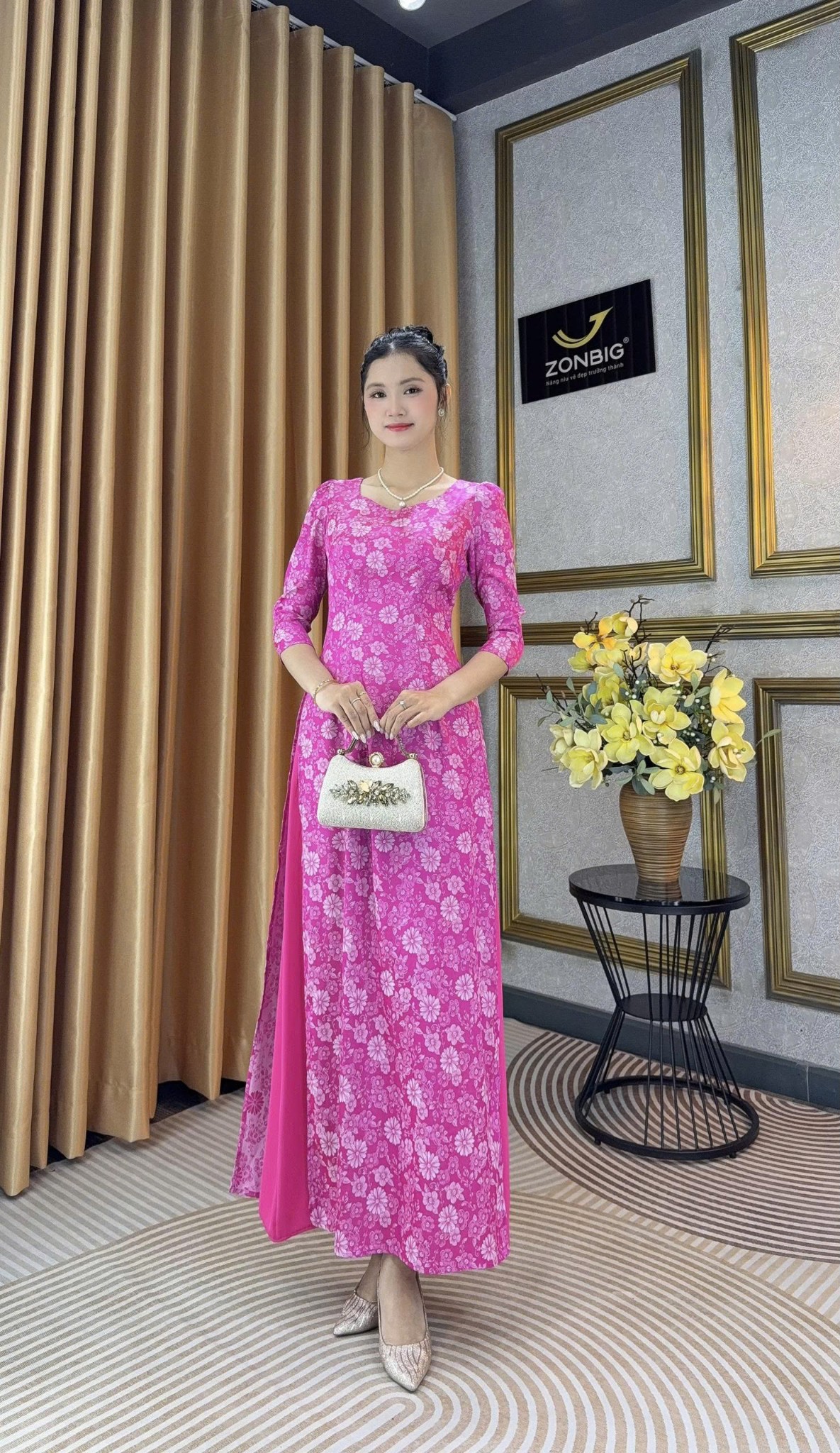 Đầm giả áo dài - Y2239 - Thương hiệu ZONBIG