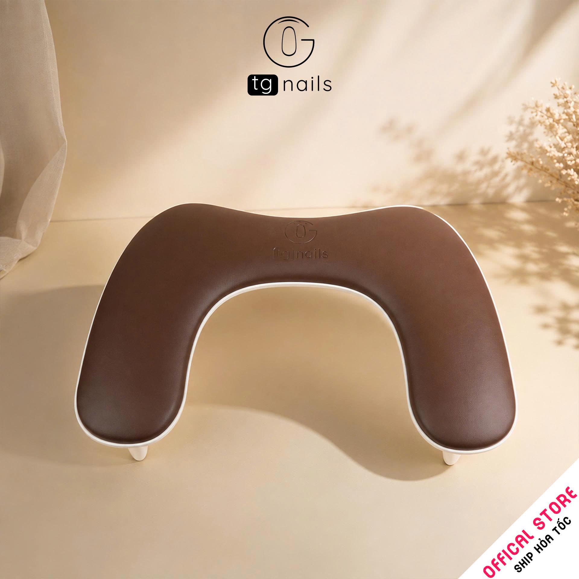 Kệ kê tay làm nail, model: U1, khung nhựa ABS, nhồi đệm bọc giả da PU, kích thước: (300*450*158)mm. Nhãn hiệu: TG Nails, mới 100%_thumbnail_8