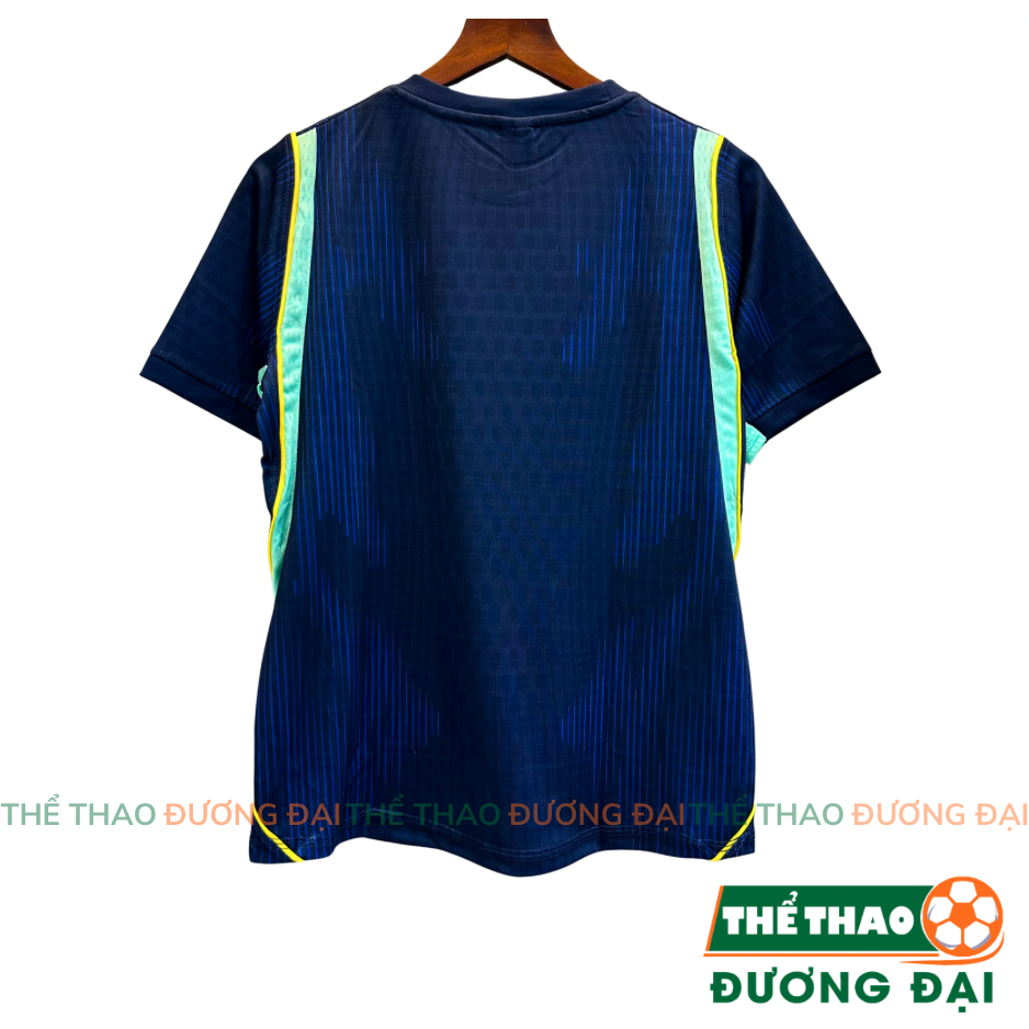 Quần Áo Bóng Đá ĐT Brasil Xanh Đen WC26 Thun Mè S-Comf Thoáng Khí Thể Thao Đương Đại_thumbnail_1