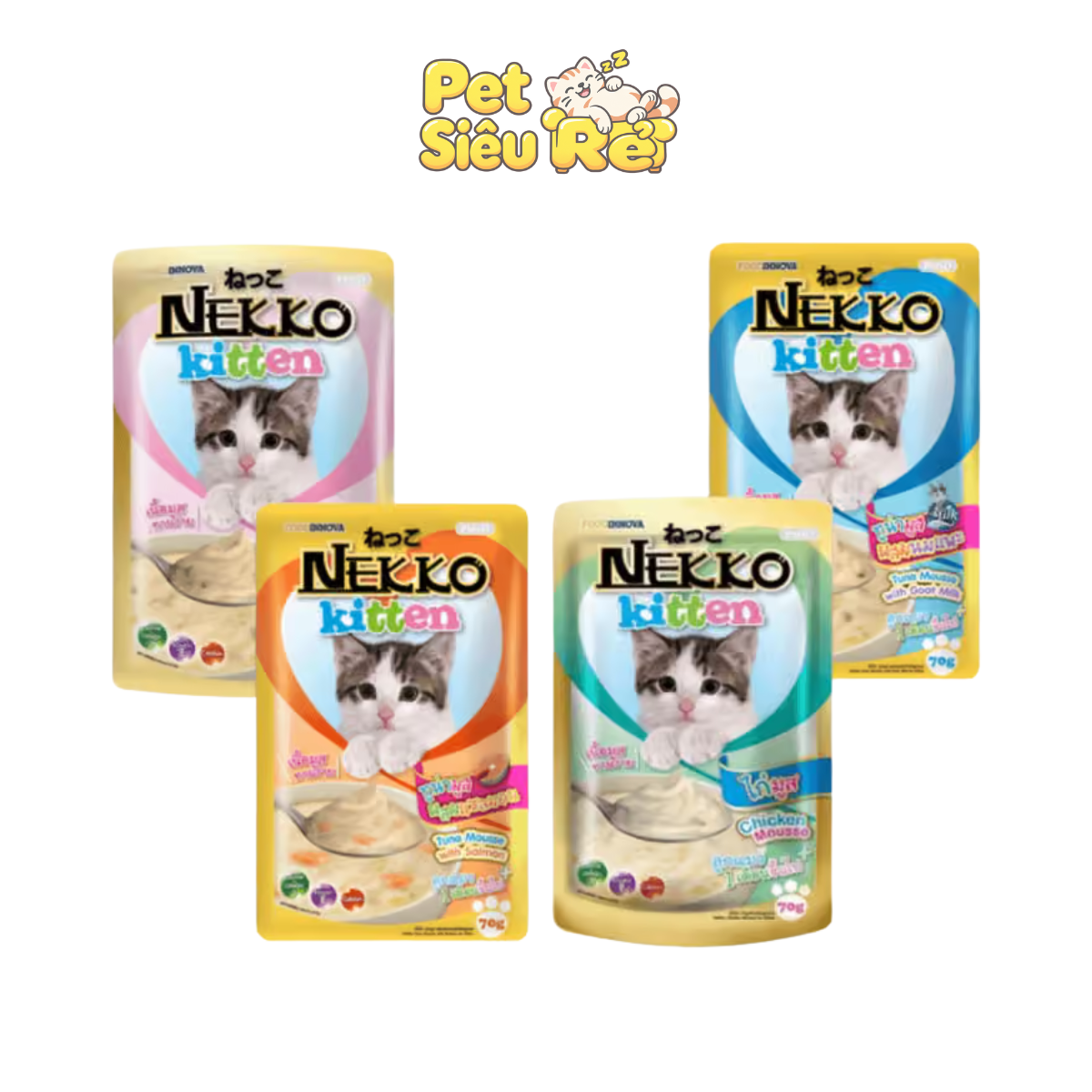 Pate Nekko Mousse cho mèo con gói 80g