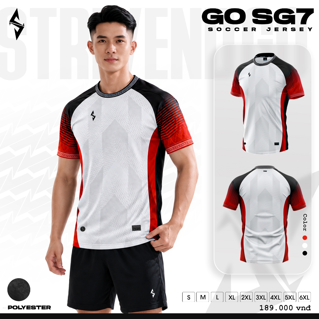 BST Quần Áo Bóng Đá Strivend GO SG07 Thun Mè Thoáng Khí Thể Thao Đương Đại