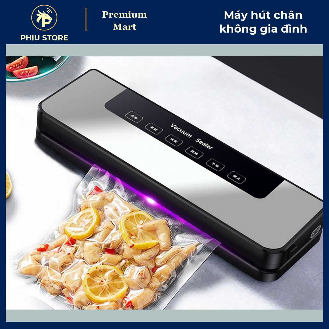 Máy Hút Chân Không Gia Đình Hút Khô Và Ướt, Hàn Miệng Túi Rộng 30 Cm - Bảo Quản Thực Phẩm - PHIU STORE
