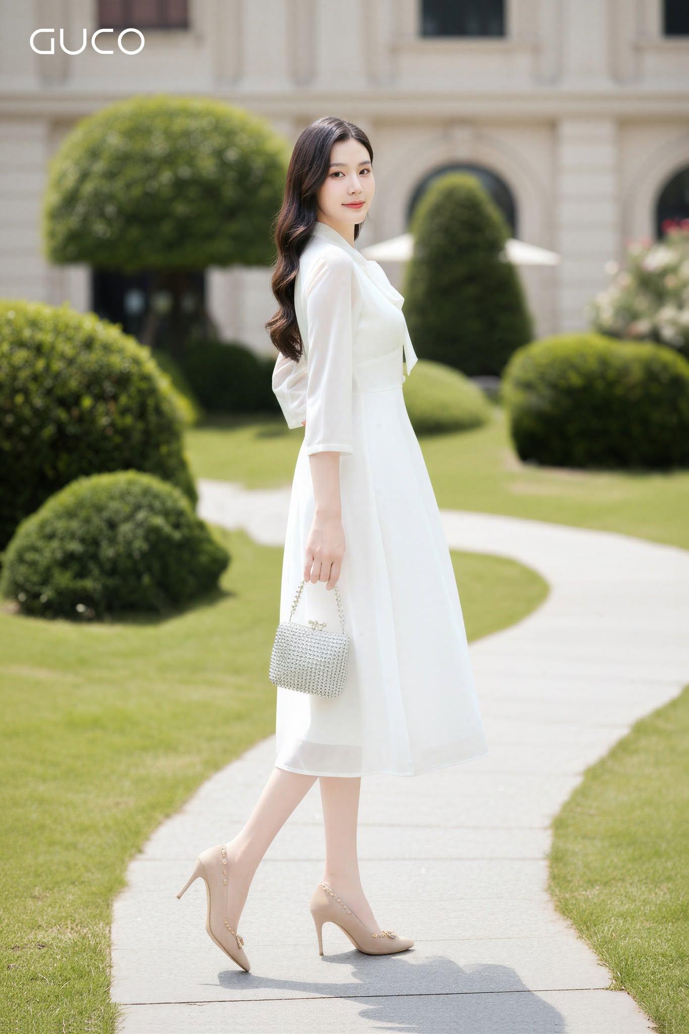 ĐẦM XÒE VOAN TƠ HOA CỘT NƠ - TRẮNG 5034_thumbnail_4