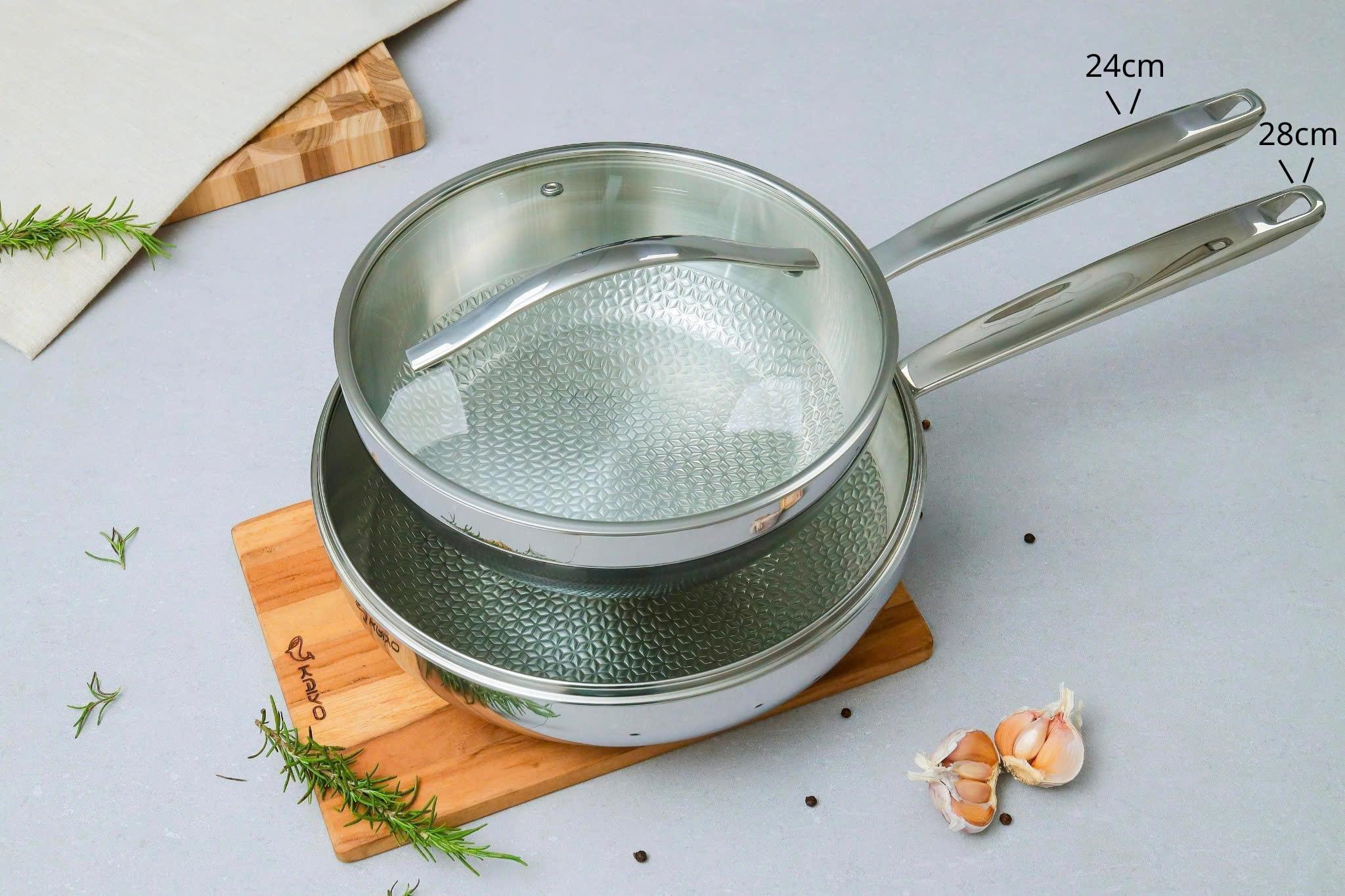 Chảo inox Vân Nổi Embrossed Silver Crown Kaiyo_thumbnail_4