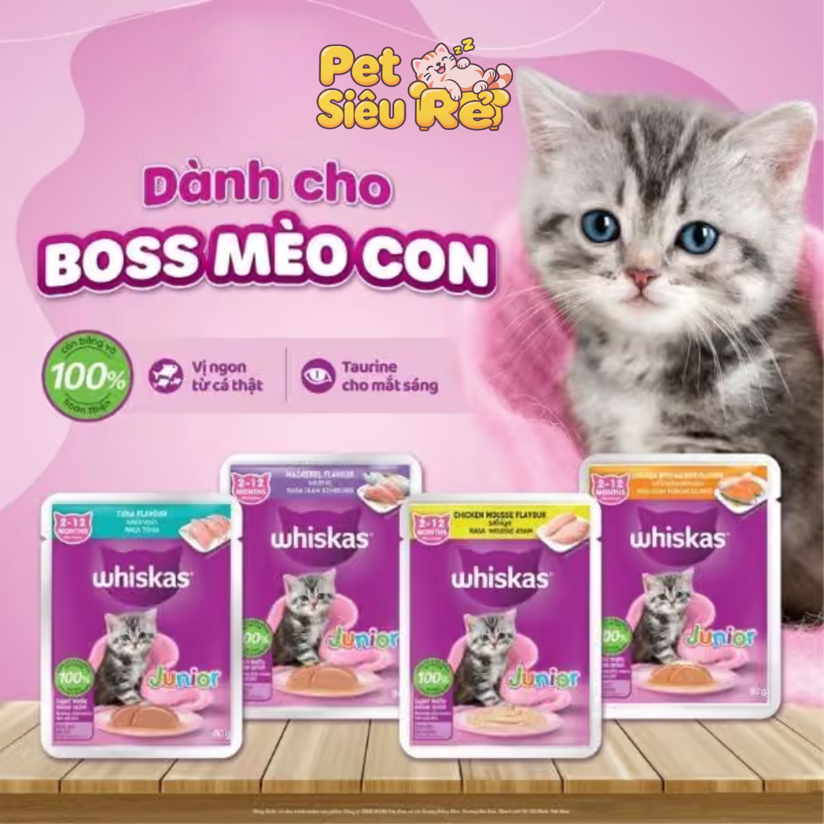 Pate Whiskas gói cho mèo con