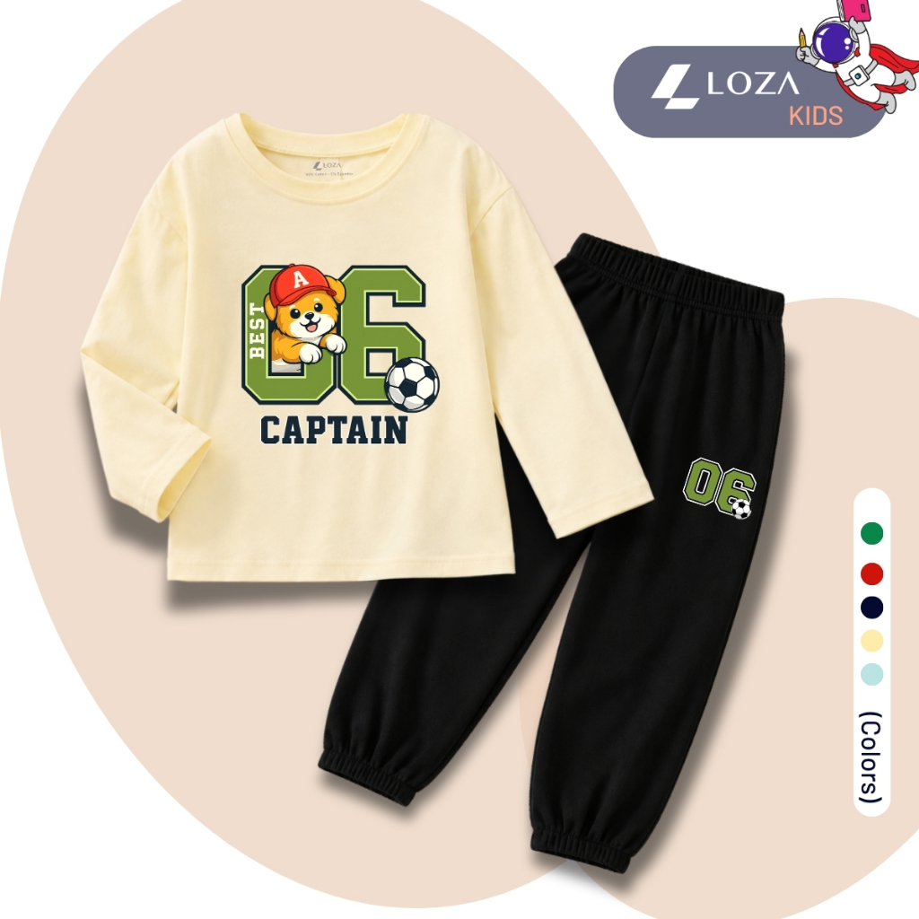 Set bộ Thu - Đông bé trai chất liệu cotton hình quả bóng 06 - Loza Kids BW744_thumbnail_2