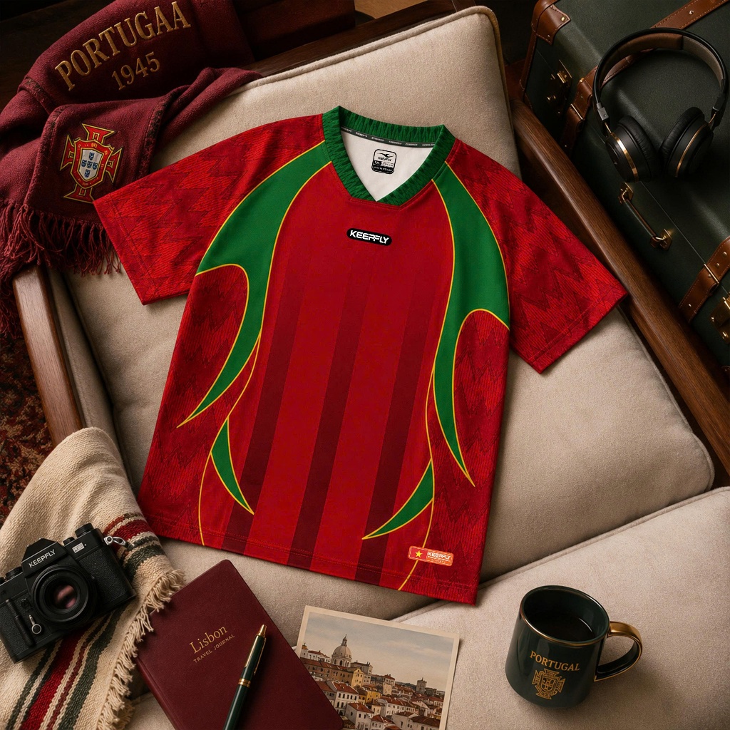 Áo Bóng Đá Keepfly Vintage Jersey Đội Tuyển Vải Mè Sọc Thoáng Khí Thể Thao Đương Đại_thumbnail_4