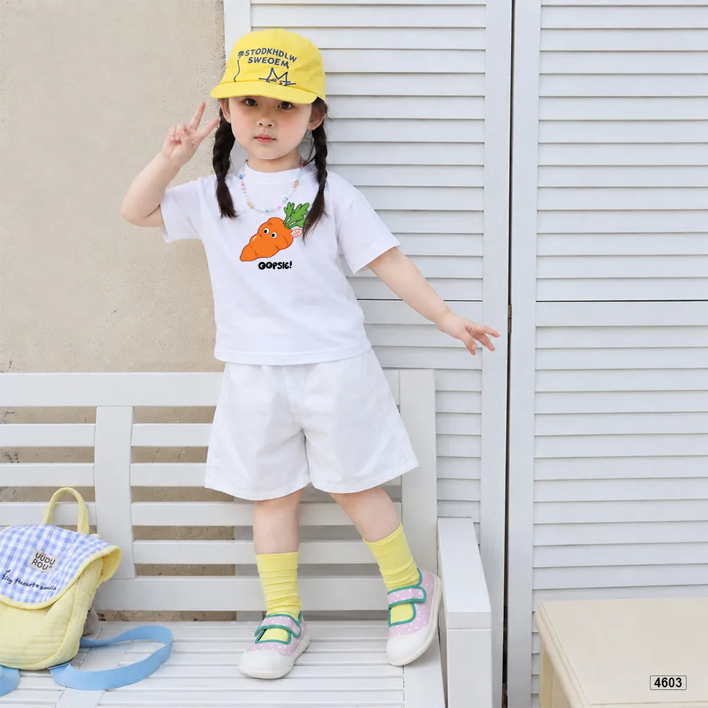 Áo thun trẻ em Kado cổ tròn in hình cà rốt hoạt hình dễ thương vui nhộn cho bé trai bé gái 4603_thumbnail_5
