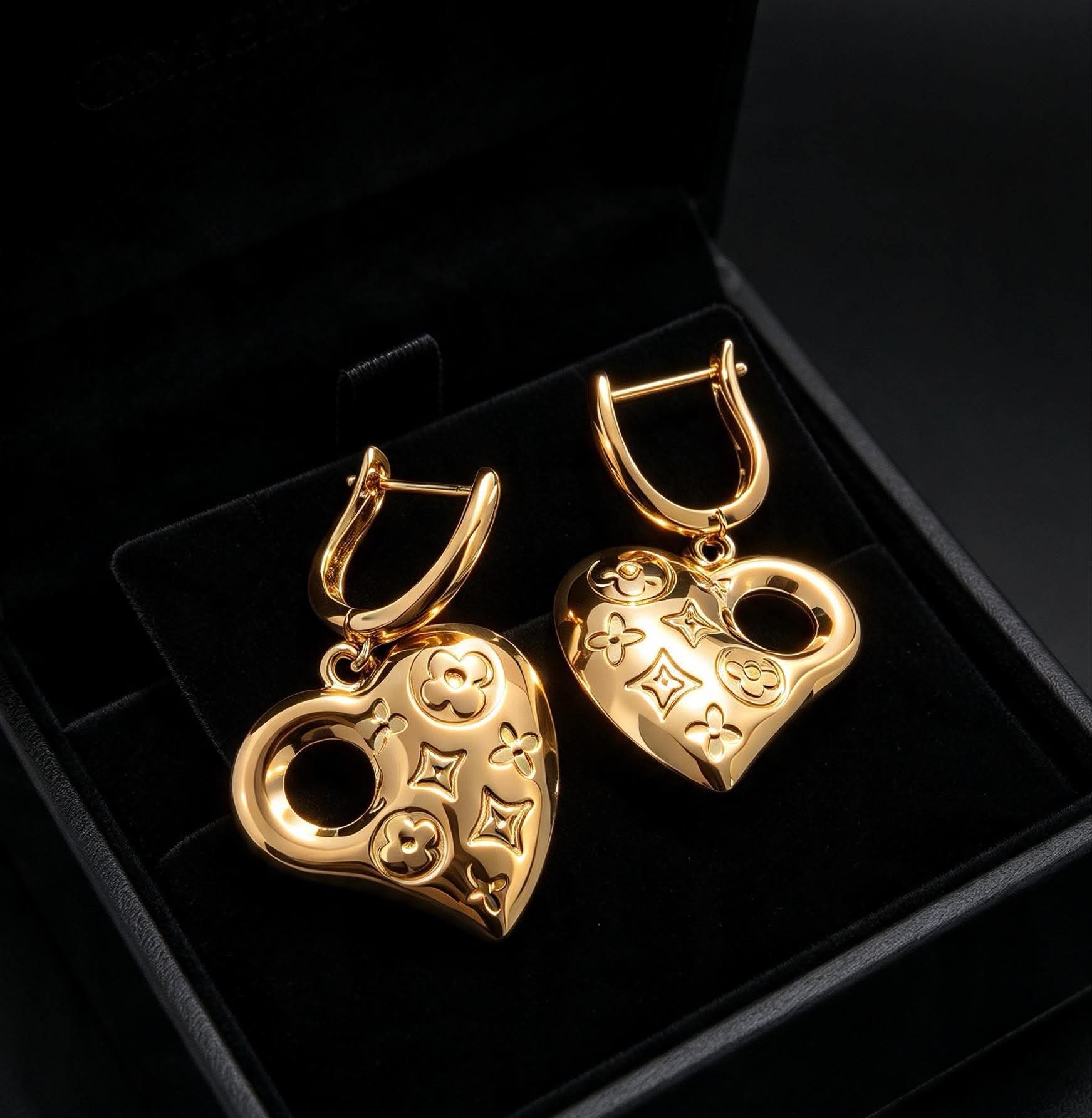 LV HEART CLIP EARRING