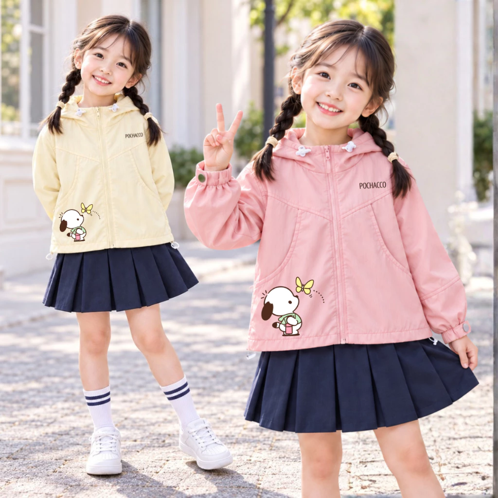 Áo gió bé gái hình POCCHACO - Loza Kids AJ3751
