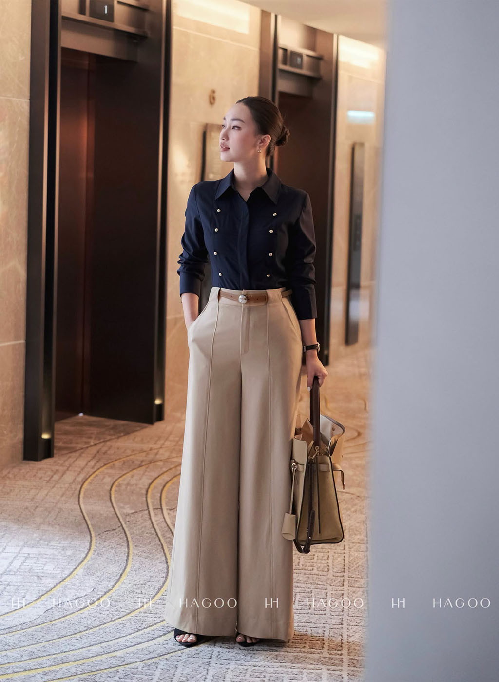Quần suông đỉa liền thân phối đáp quần HAGOO_thumbnail_3