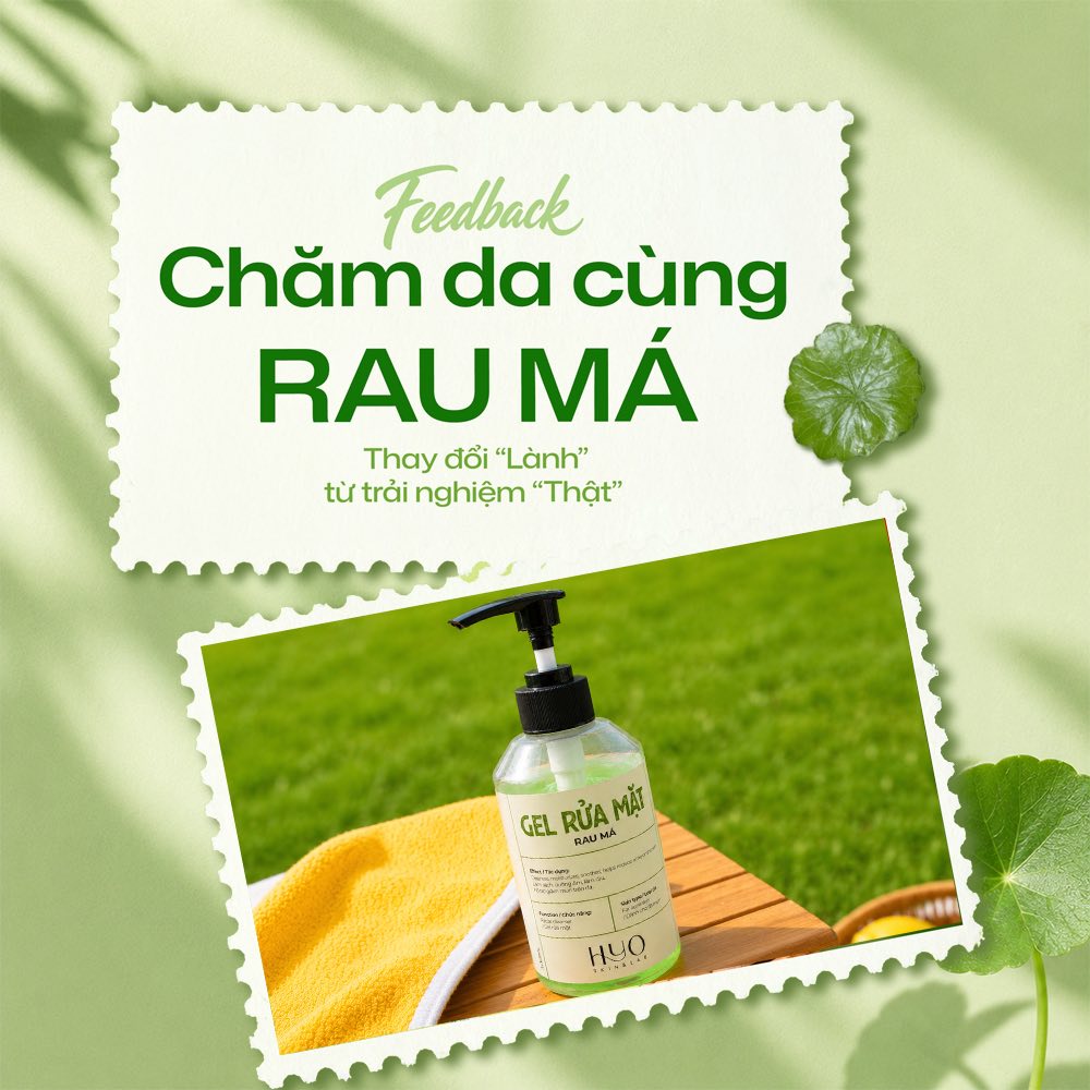 COMBO GEL RỬA MẶT RAU MÁ 300ML