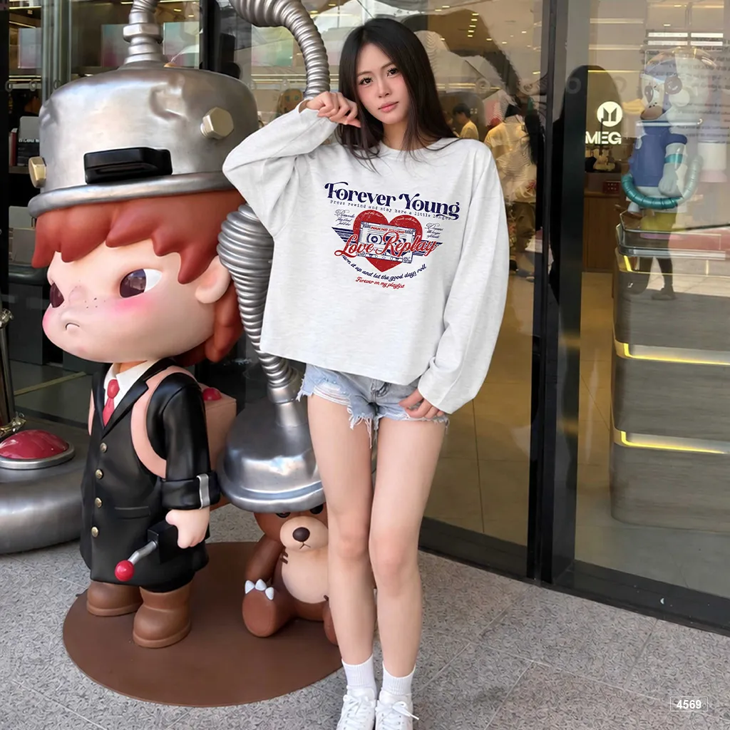 Áo thun boxy cotton xước Miucho phong cách thể thao Mỹ 4569_thumbnail_4