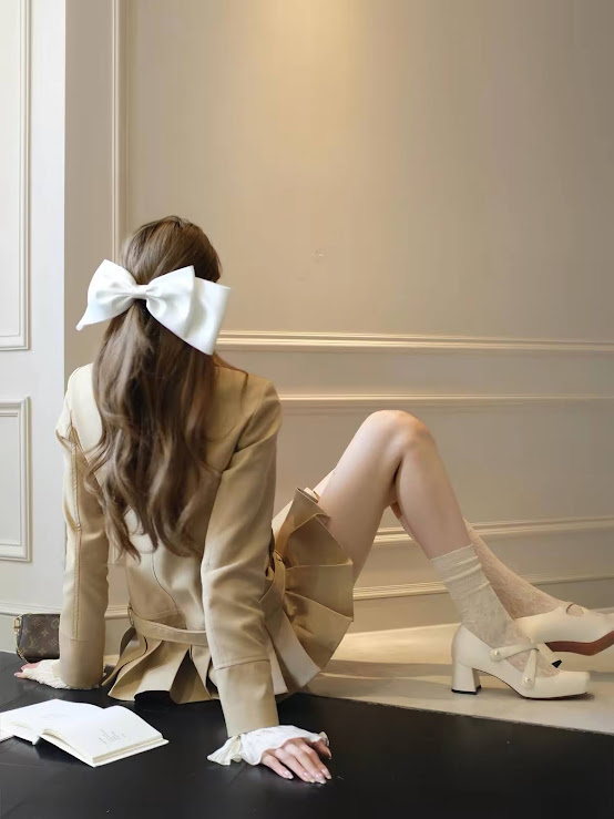 Lucas - Váy kaki cổ bẻ 2 hàng cúc bọc dài tay, cổ tay dài chân xếp ly xòe ngắn + belt cùng chất liệu_thumbnail_5