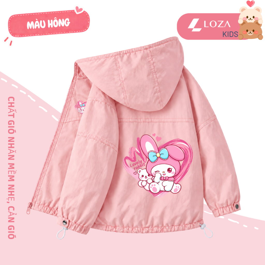 Áo gió bé gái in hình Kuromi, Meloly  - Loza Kids  AJ007_thumbnail_1