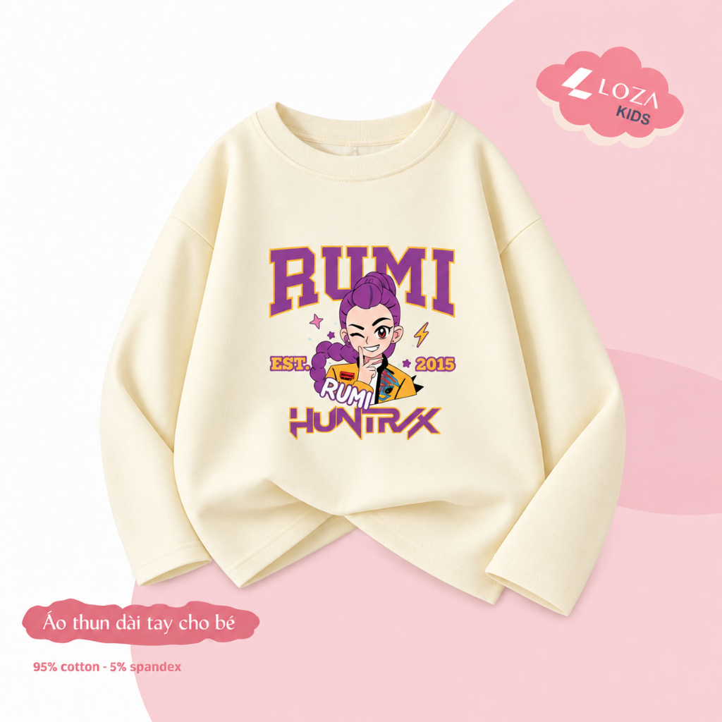 Áo thun dài tay bé gái hình band nhạc nữ Huntrix -  Loza Kids KT016_thumbnail_5