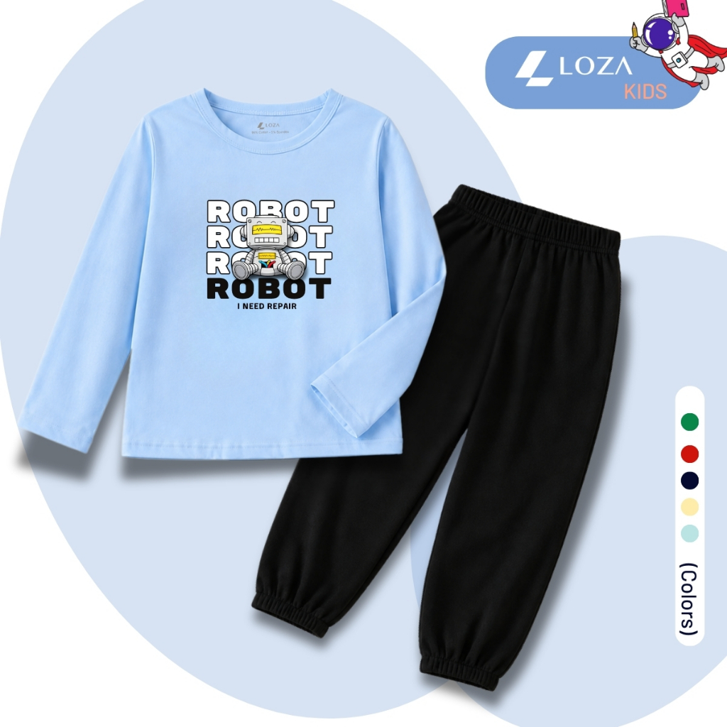 Set bộ Thu - Đông chất liệu cotton bé trai hình  ROBOT - Loza Kids BW741_thumbnail_4