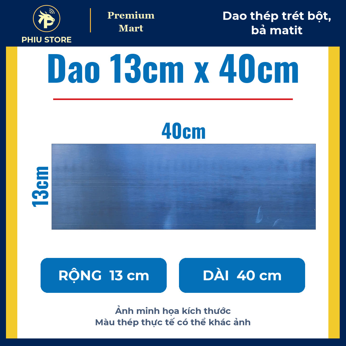 Dao Thép Trét Bột, Bả Matit Bản Dài 30 cm, 40 cm (Rộng 13 cm) - Trám Khuyết Điểm Bề Mặt - PHIU STORE_thumbnail_2
