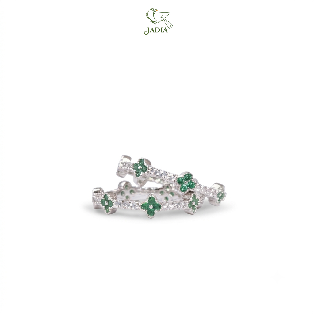  Nhẫn Garland - Bạc 925 mạ Rhodium đính vòng hoa