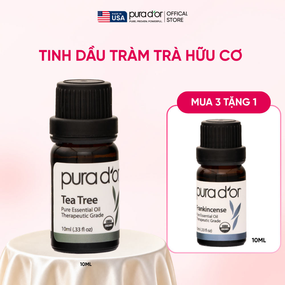 Tinh Dầu Tràm Trà Hữu Cơ PURA D’OR Therapeutic Grade Tea Tree Essential Oil 10ML