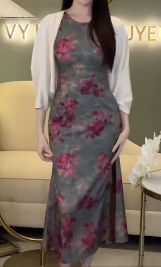 Đầm Đuôi Cá Sát Nách Hoa Hồng_thumbnail_5
