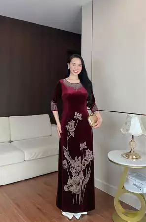 Áo dài họa tiết hoa M786_thumbnail_3