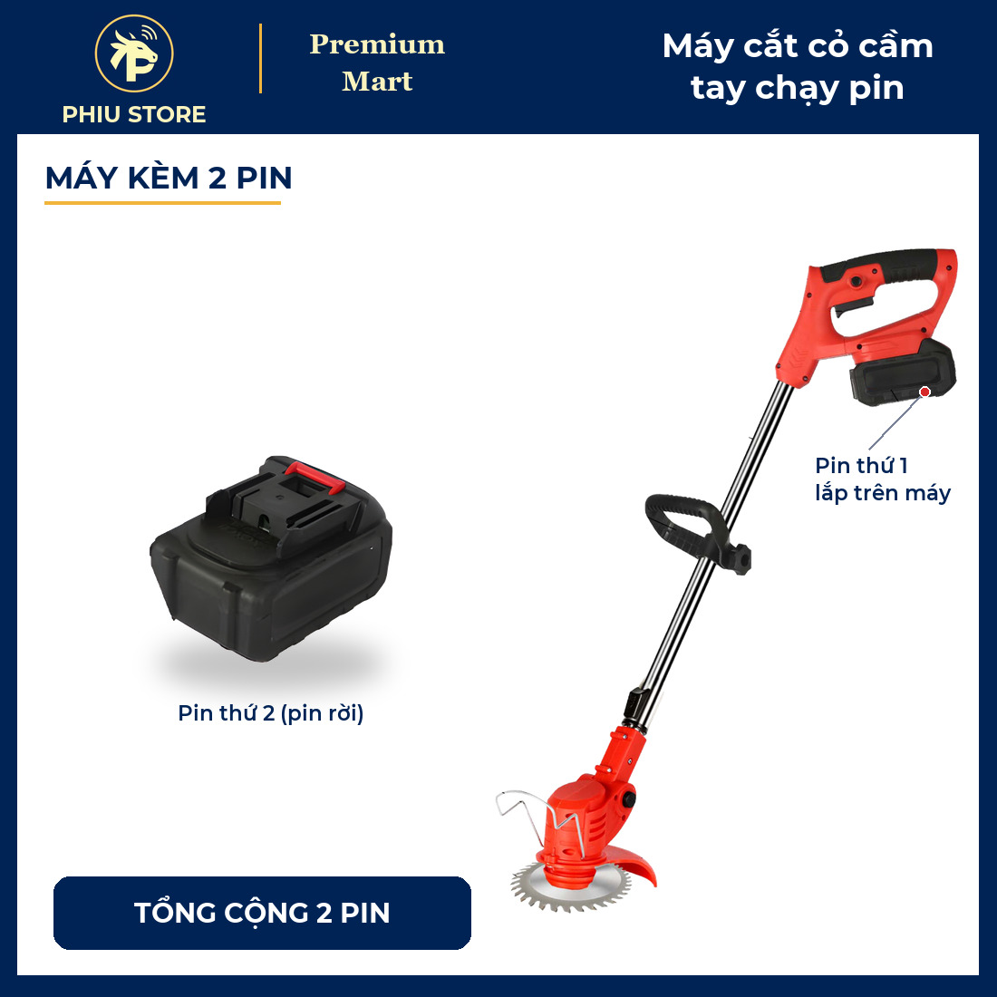 Máy Cắt Cỏ Cầm Tay Chạy Pin Không Dây Kèm 8 Lưỡi Cắt, Cần Kéo Dài 0–30 cm - Cắt Cỏ, Tỉa Bụi, Vườn Nhà - PHIU STORE_thumbnail_7