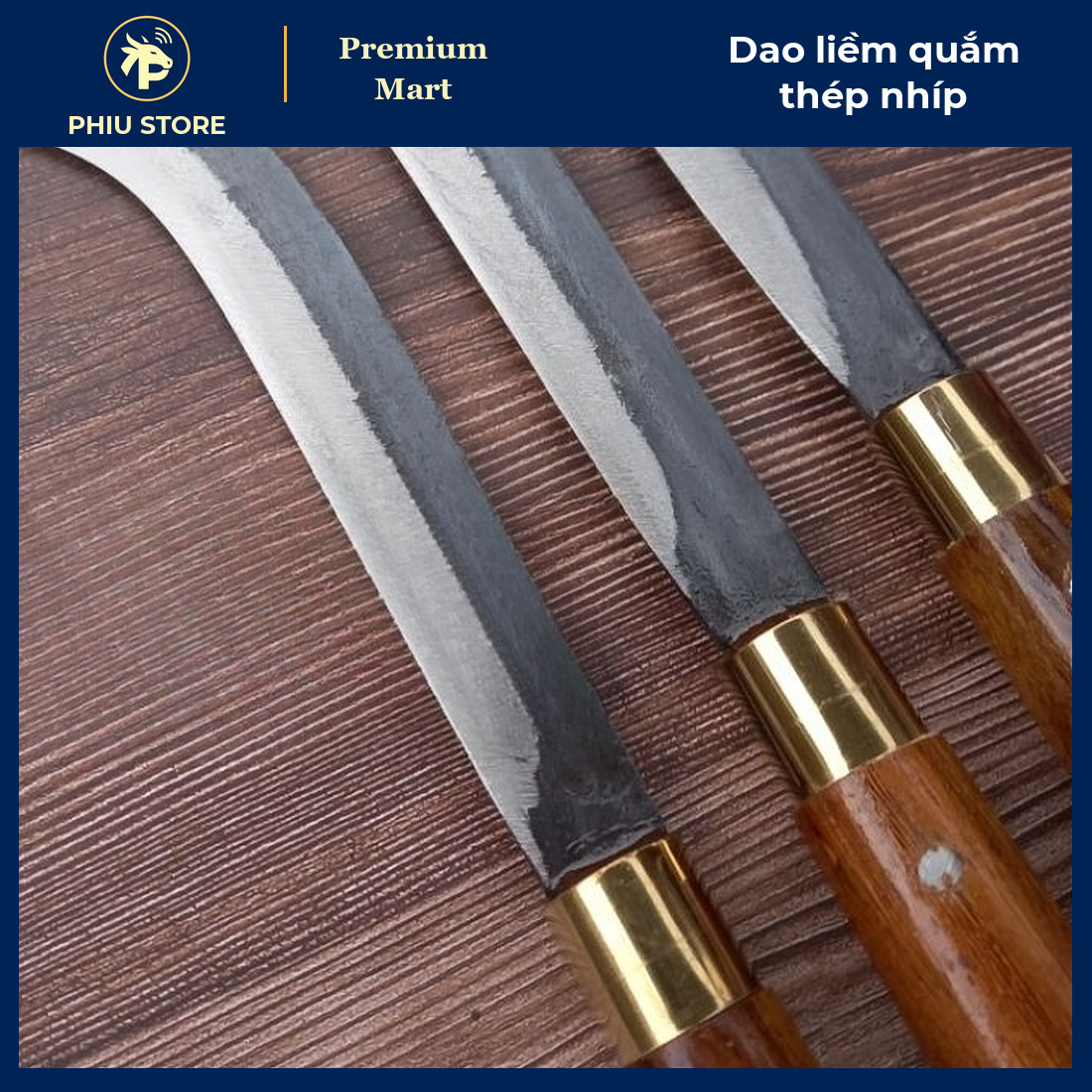 Dao Liềm Quắm Thép Nhíp 44 cm Cán Gỗ - Dao Phát Cỏ, Phát Cành, Cắt Buồng Dừa - PHIU STORE_thumbnail_4