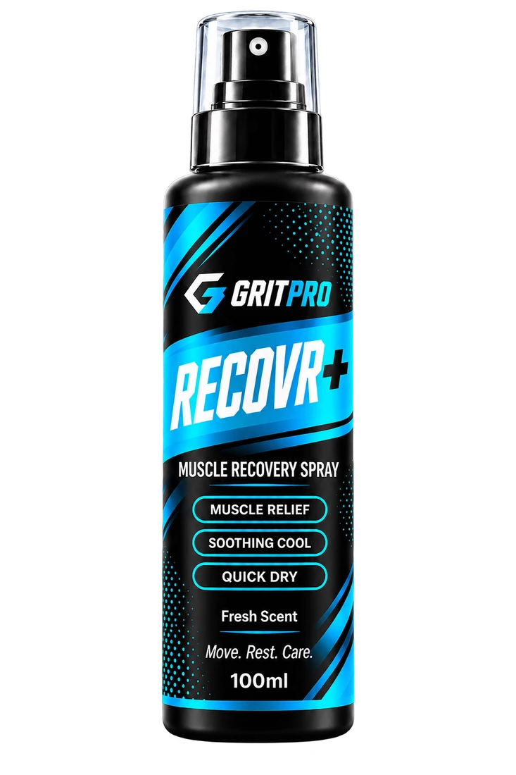 RECOVR Starter: 1 bottle of GritPro RECOVR+ Magnesium Muscle Recovery Spray, 100ml
