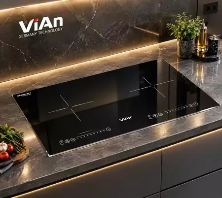 Bếp từ đôi VIAN trong không gian bếp hiện đại