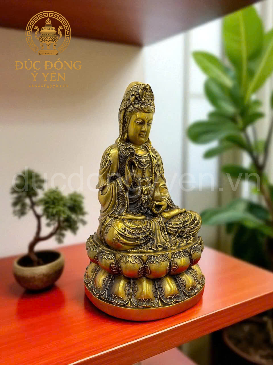 Tượng phật bà quan âm áo hoa cao 30cm _thumbnail_1