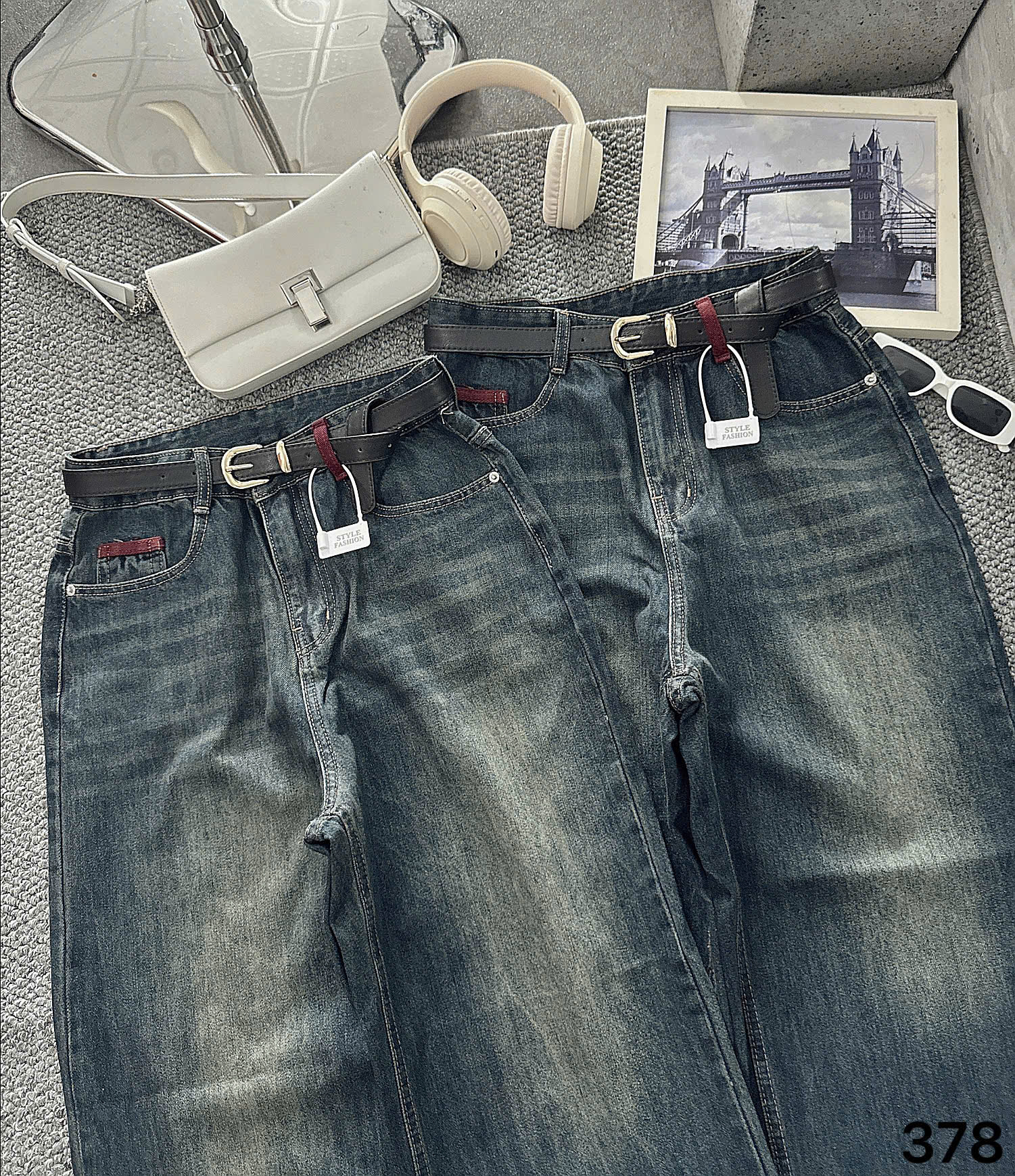 Quần jean suông đai kiểu bigsize QJ378 dành cho nàng béo mập từ 55-90kg_thumbnail_8