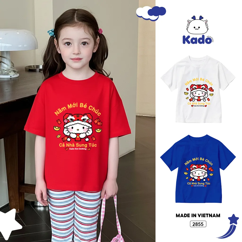 Áo thun kid Kado vải cotton thoáng mát mềm mại cho bé thoải mái cả ngày in mix 2855_thumbnail_11