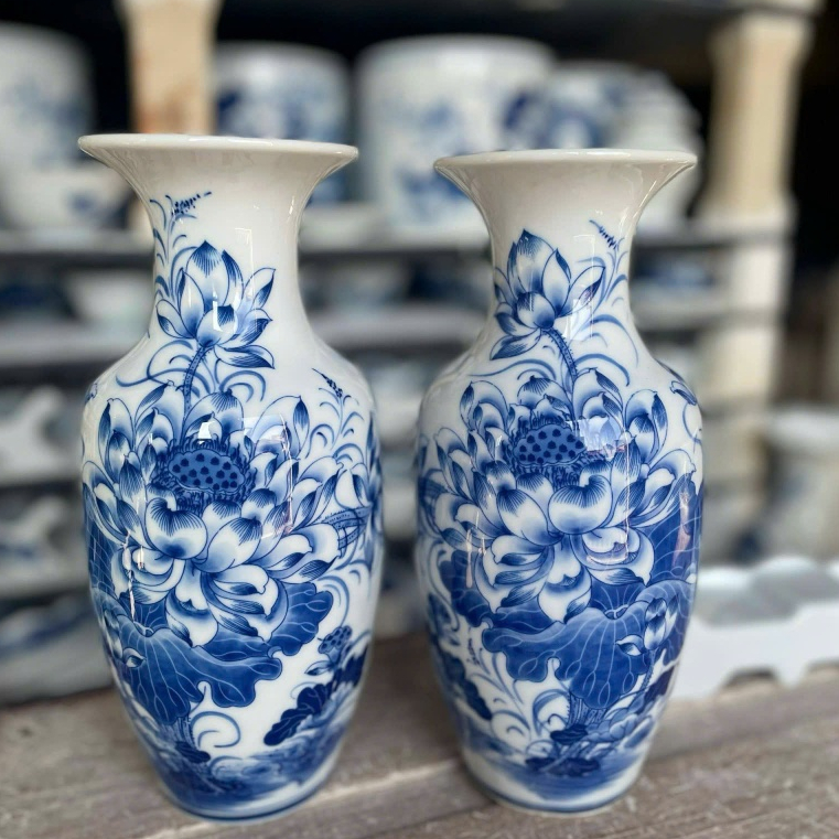 Đồ Thờ Cúng Men Trắng Lộc Bình Sen Kỹ Siêu To 40cm, 50cm Bát Tràng - Nghệ Nhân Chế Tác_thumbnail_1