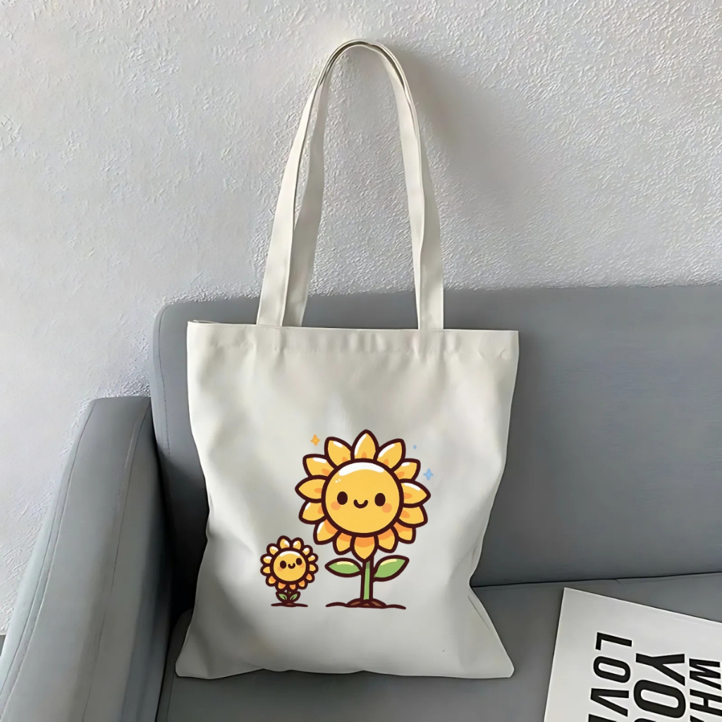 Túi tote vải canvas đeo vai hình nơ, hoa đẹp có khóa kéo và ngăn phụ We Tee - WTU02_thumbnail_15