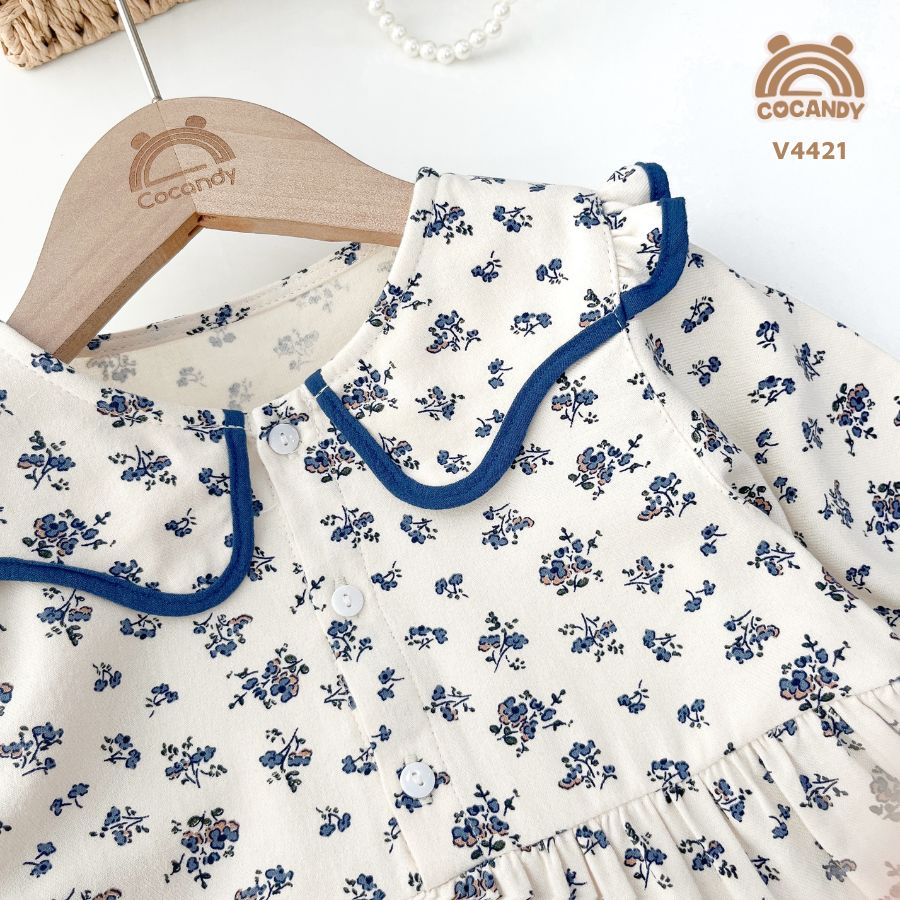 Váy dài BE hoa XANH cổ viền XANH_thumbnail_3