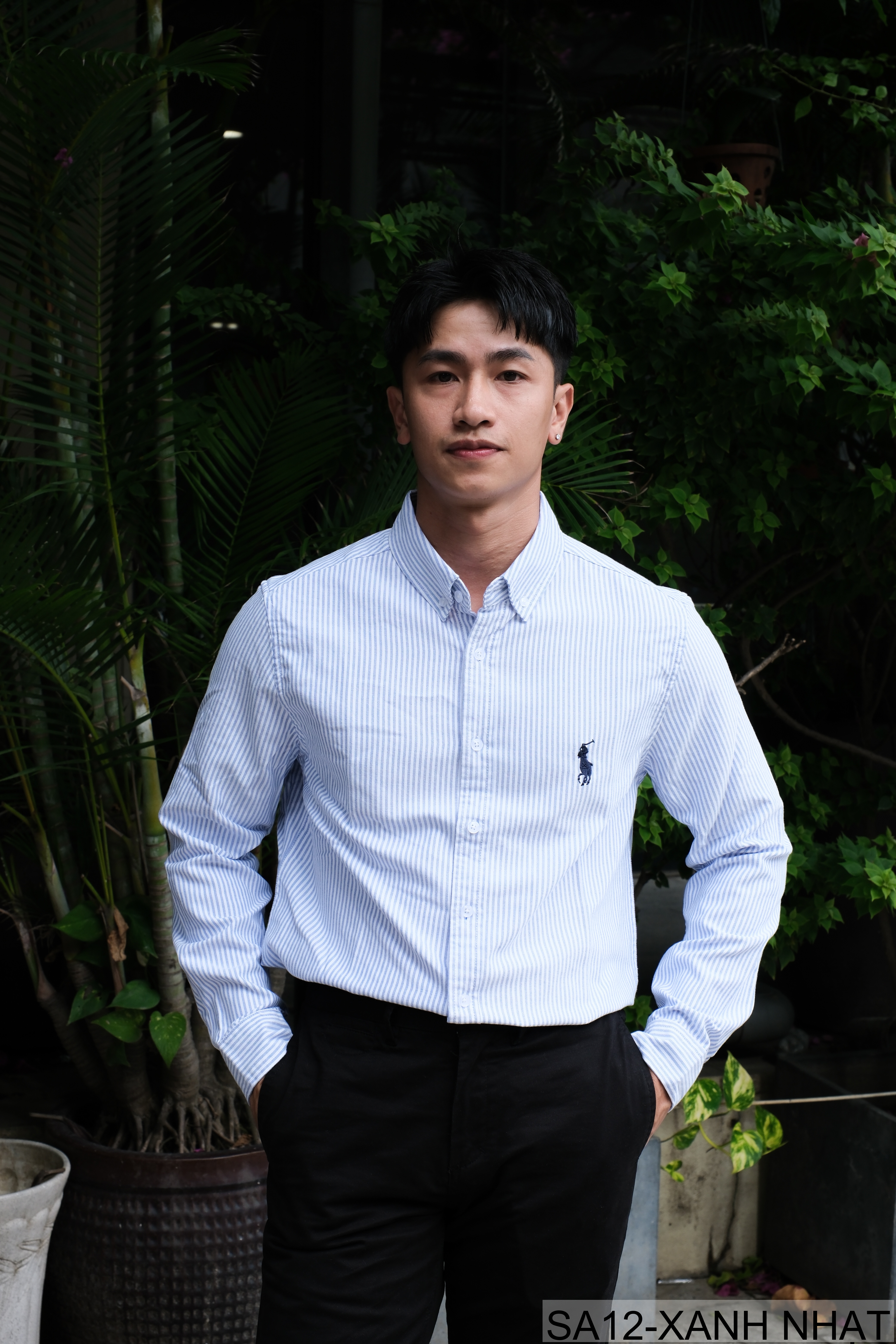 SA12 - Áo sơ mi nam dài tay sọc ngang phong cách Nhật Bản, chất cotton mềm mại, dáng rộng thoải mái_thumbnail_2