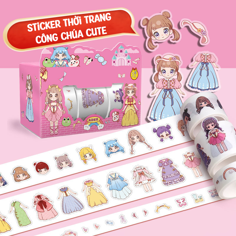 Cuộn STICKER 15 CÔNG CHÚA CUTE ĐÁNG YÊU_thumbnail_0