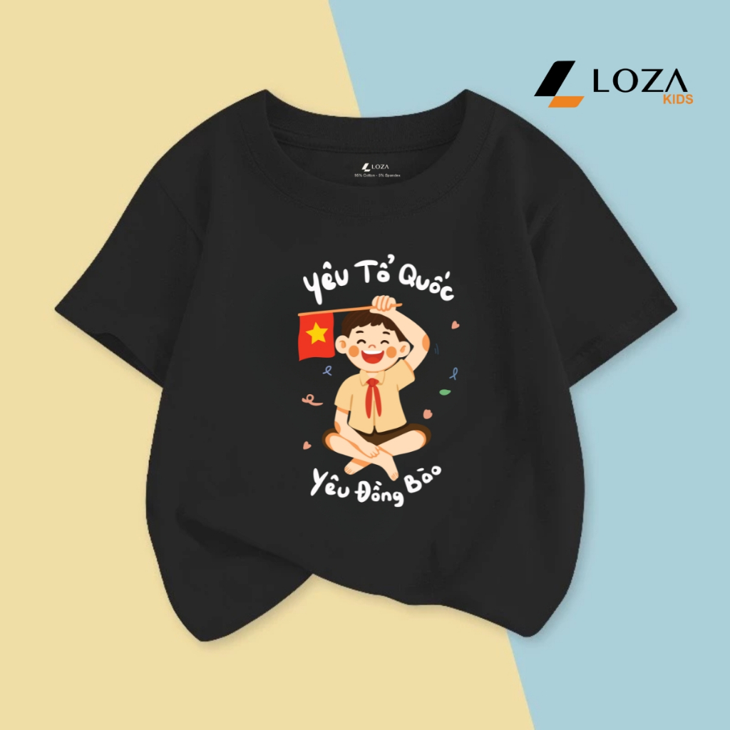 Áo thun trẻ em in hình 'Bé trai Yêu Tổ Quốc - Yêu đồng bào' - Loza Kids AT3174_thumbnail_2