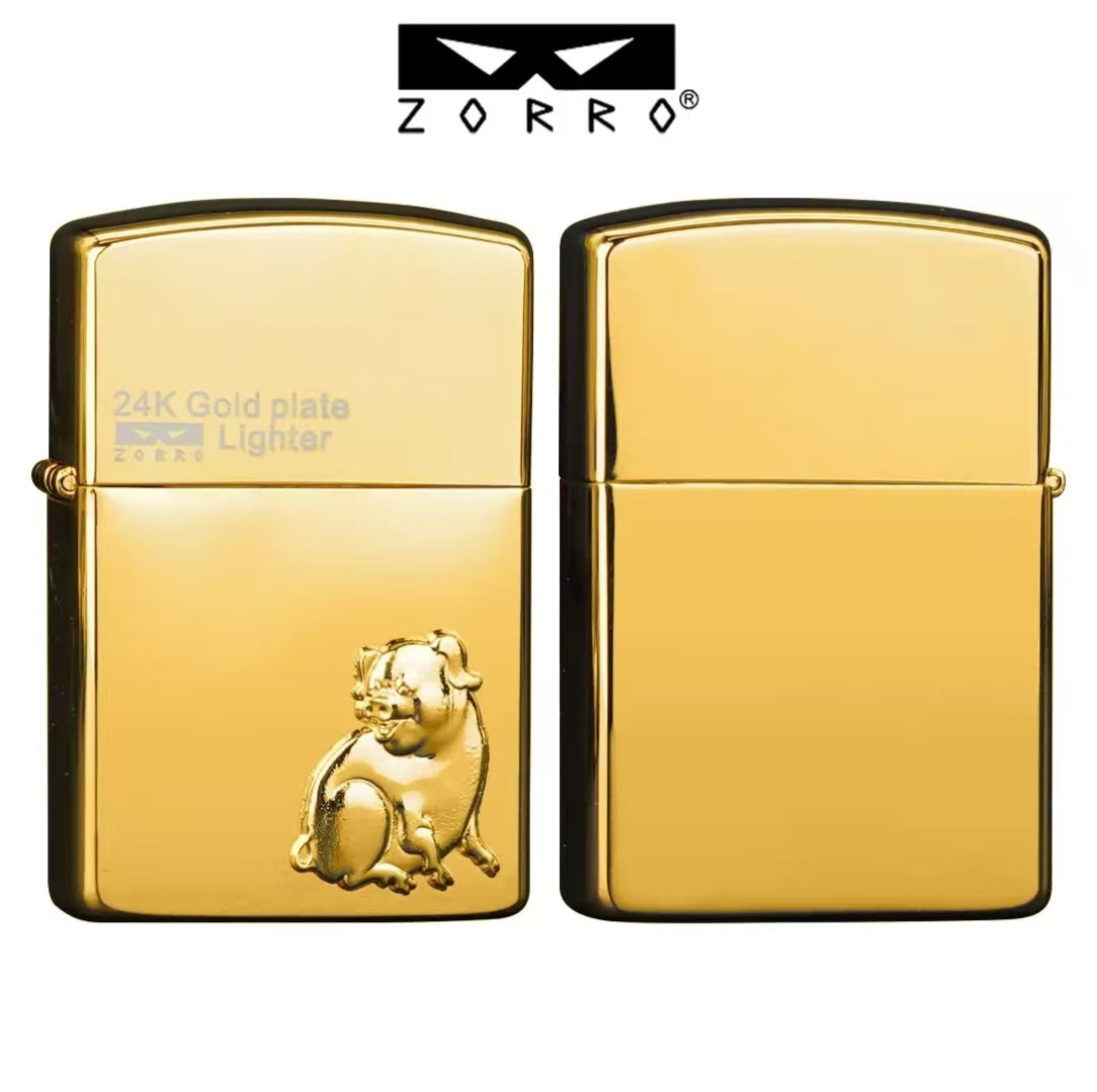 Bật lửa Zorro 12 con giáp mạ vàng_thumbnail_13