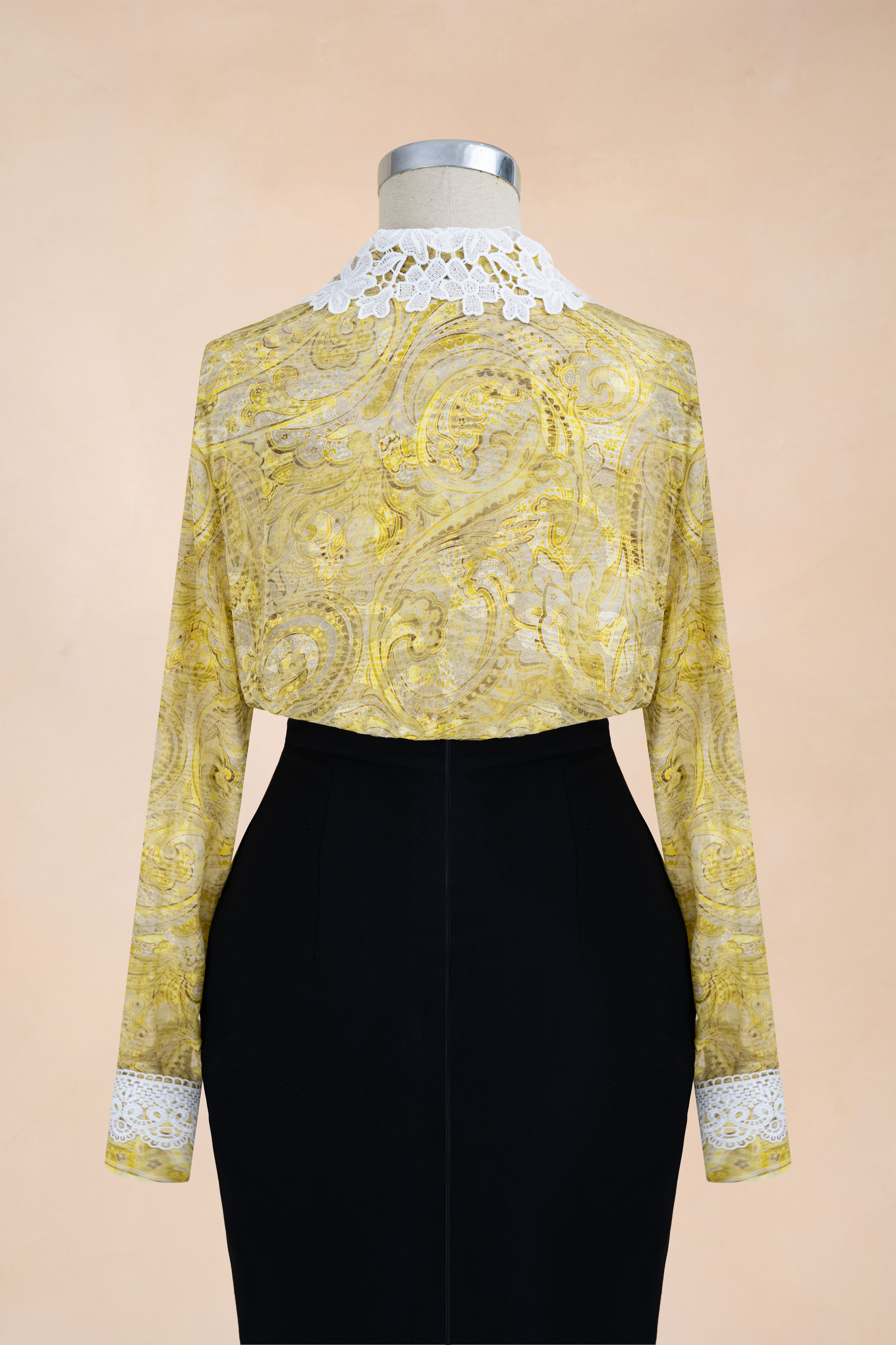 Sơ Mi Hoa Văn Phối Ren