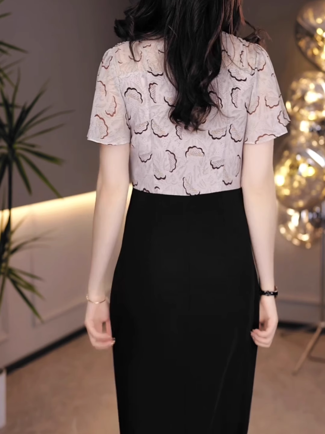 16800-Đầm xoè phối voan tay  tiên in 3D ( voan , chéo nhật) dây kéo hông_thumbnail_4