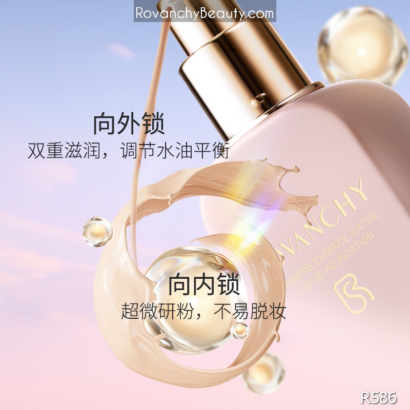 Kem Nền Dưỡng Ẩm R586 ROVANCHY Ginseng Essence Water Liquid Foundation - Bền Lâu, Dưỡng Da, 25g_thumbnail_4