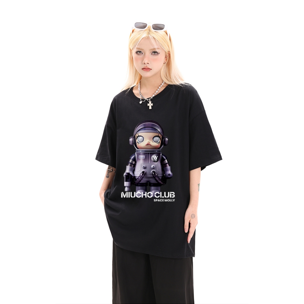 Áo thun unisex phi hành gia local brand form rộng ATD703 Miucho cotton cổ tròn in mix_thumbnail_3