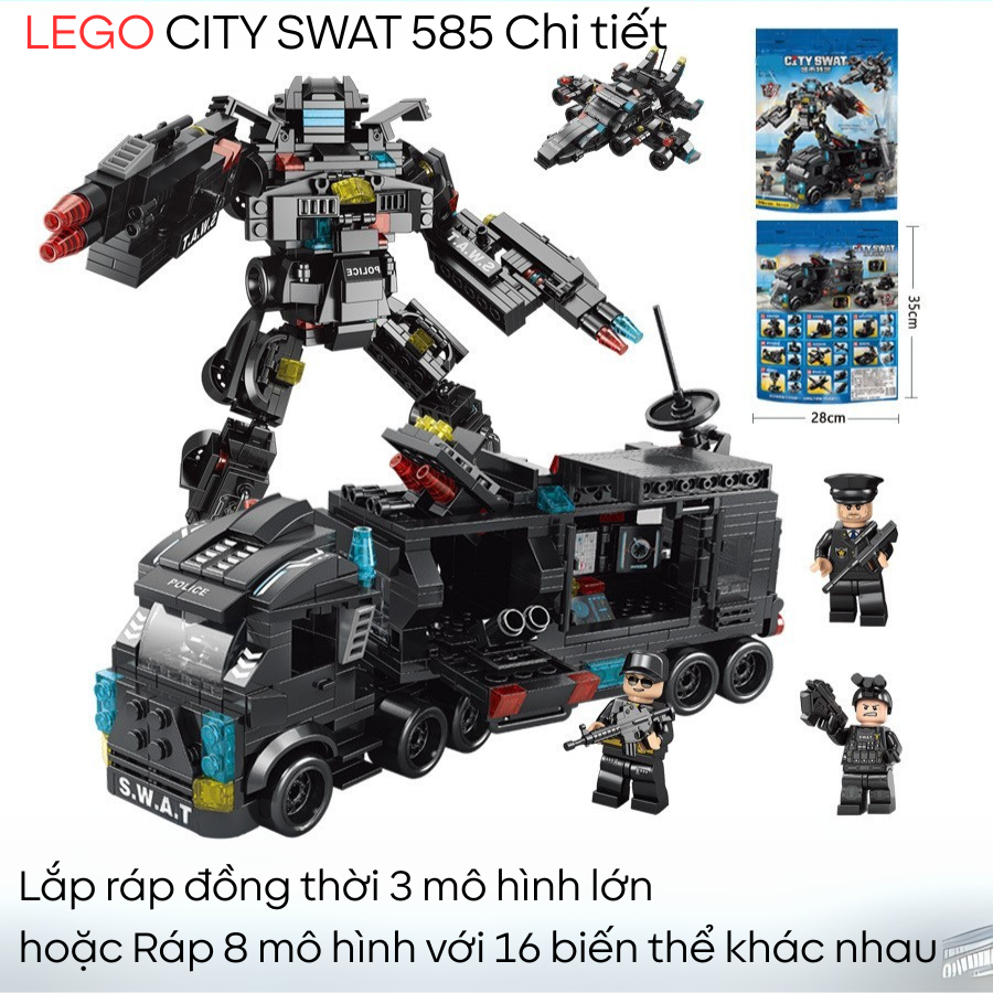 LEGO Xếp hình - Đồ chơi Lắp ráp CITY SWAT 585 Chi tiết (Tổng số 27 cách ghép)