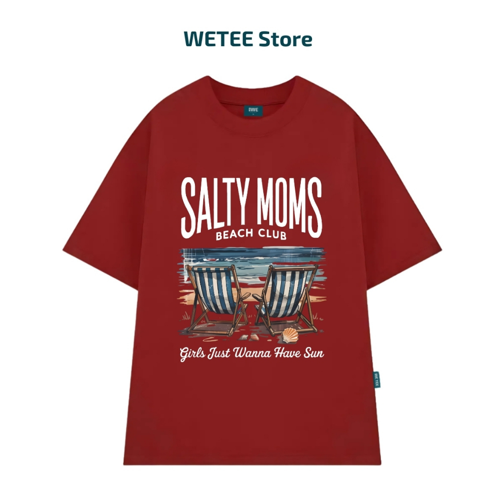 Áo thun unisex UX30-1178 chữ SALTY MOMS ghế trên biển  dáng oversized local brand WETEE_thumbnail_6