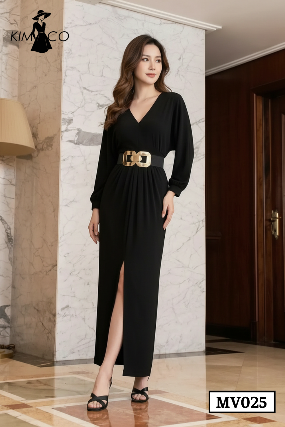 Đầm Đen Xẻ Chéo Tặng Đai - MV025_thumbnail_6