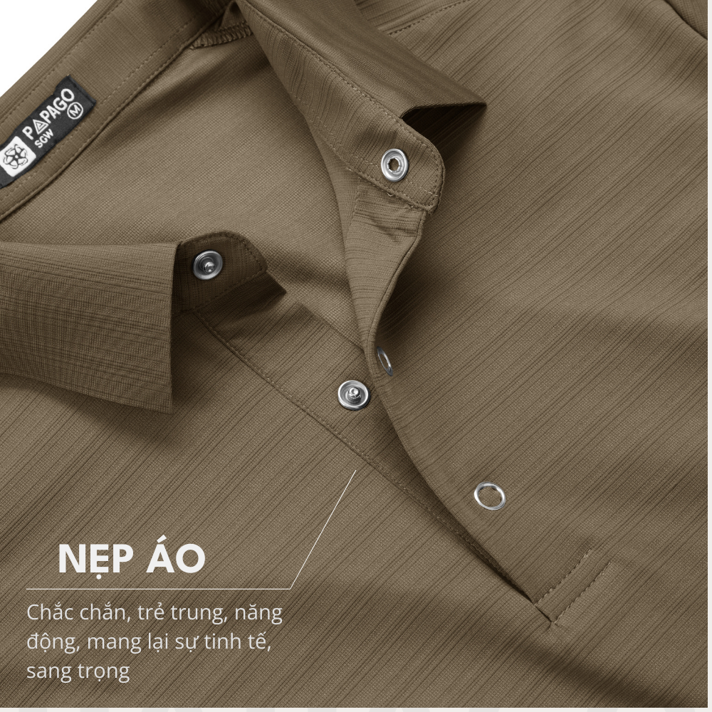 Áo polo PAPAGO cổ sơ mi ép cao cấp, polo trung niên sang trọng form rộng thoải mái - P25PLKN002_thumbnail_5