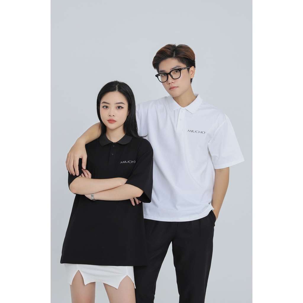 Áo polo nữ form rộng có cổ đẹp chất cotton form unisex PL041 Miucho in name_thumbnail_3